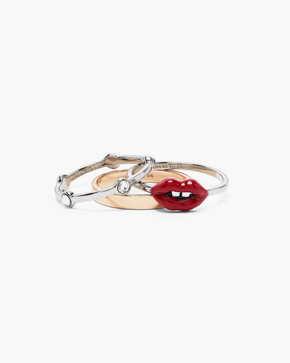 Marc Jacobs Signature - The Lips Ring Set Gold/Silver