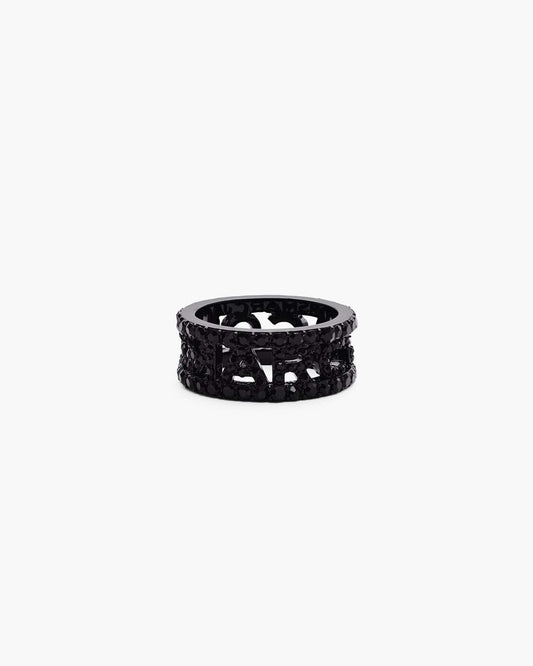 Marc Jacobs Exclusive - The Monogram Pave Ring Black/Black Crystal