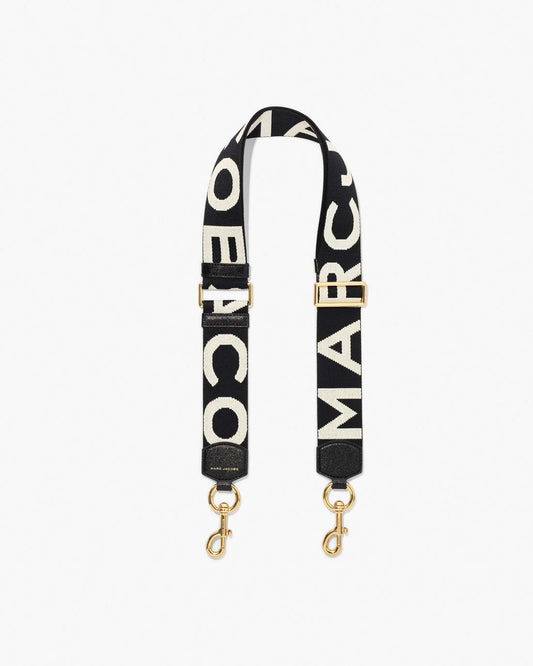 Marc Jacobs Premium - The Logo Webbing Strap Black/White
