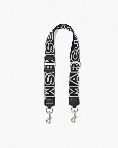 Marc Jacobs Value - The Outline Logo Webbing Strap Black/Silver