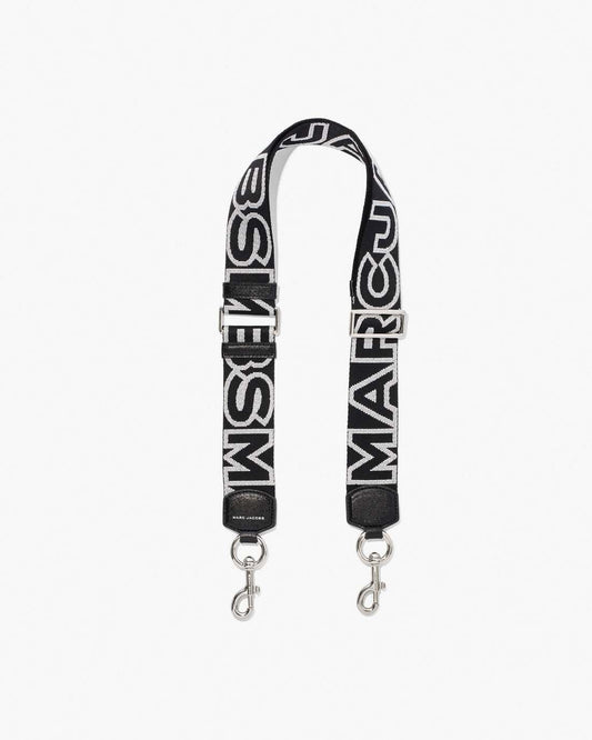 Marc Jacobs Value - The Outline Logo Webbing Strap Black/Silver
