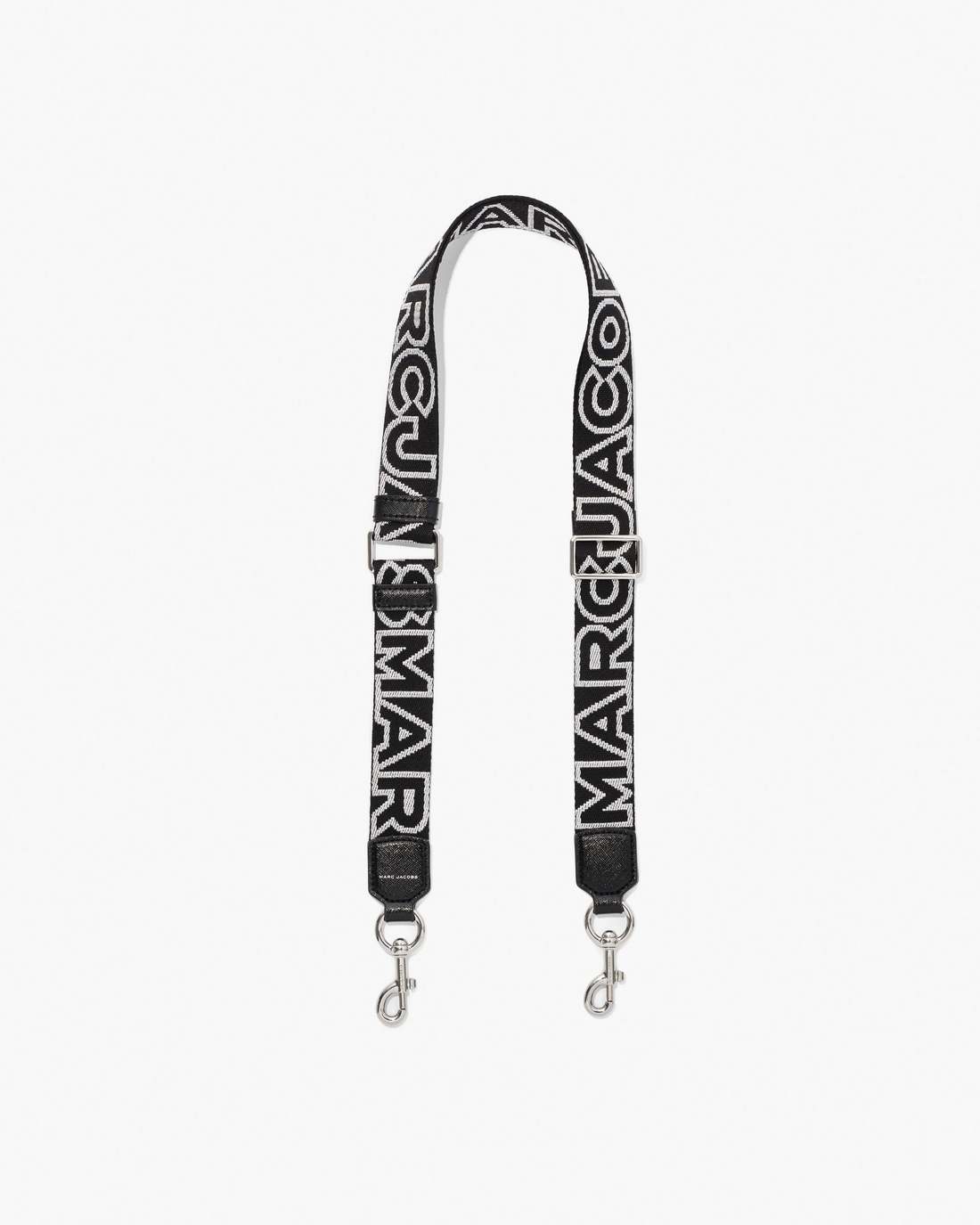 Marc Jacobs Everyday - The Thin Outline Logo Webbing Strap Black/Silver