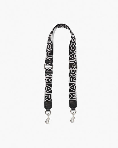 Marc Jacobs Everyday - The Thin Outline Logo Webbing Strap Black/Silver