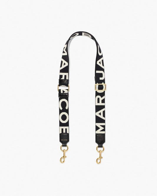 Marc Jacobs Best Price - The Thin Logo Webbing Strap Black/White