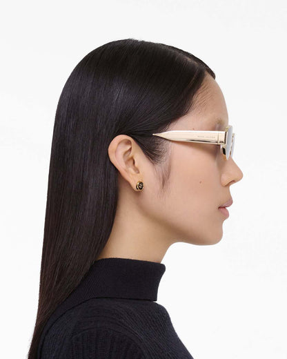 Marc Jacobs Smart Buy - The Classic Logo Round Sunglasses Black/Gold