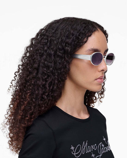 Marc Jacobs Customer Favorite - The Classic Logo Round Sunglasses Silver