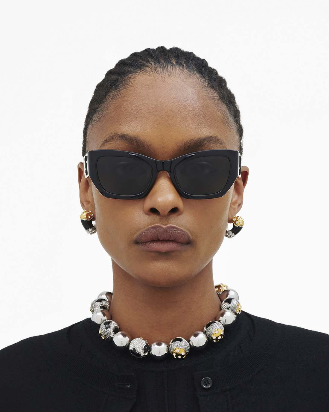 Marc Jacobs Smart Buy - The J Marc Square Cat Eye Sunglasses Black