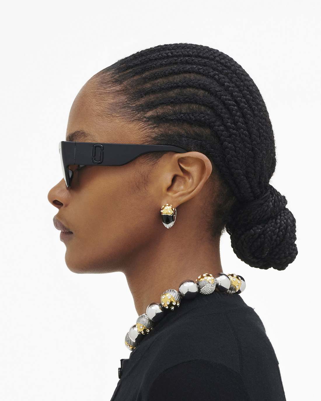 Marc Jacobs Smart Buy - The J Marc Square Cat Eye Sunglasses Black