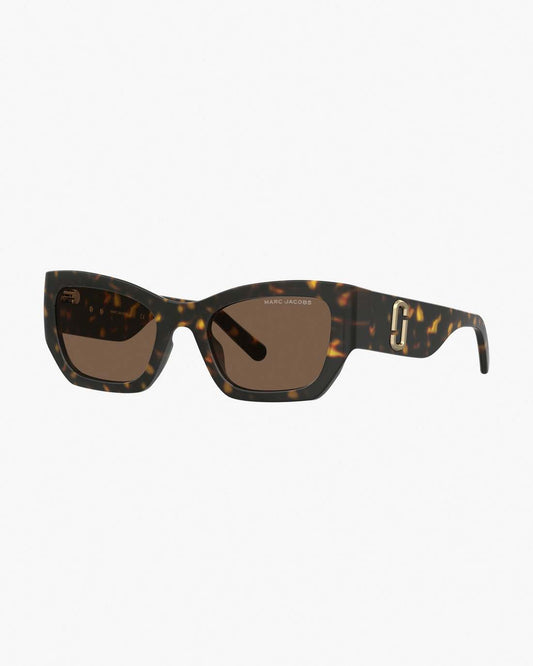 Marc Jacobs Trusted - The J Marc Square Cat Eye Sunglasses Havana
