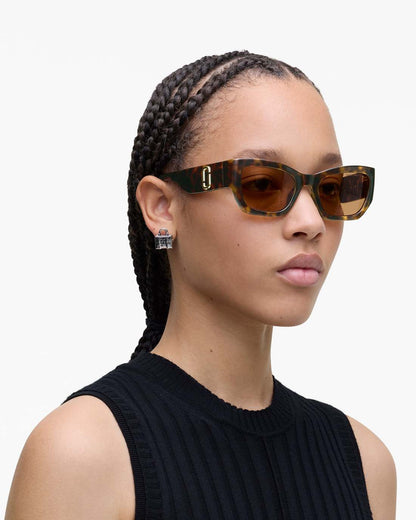 Marc Jacobs Trusted - The J Marc Square Cat Eye Sunglasses Havana