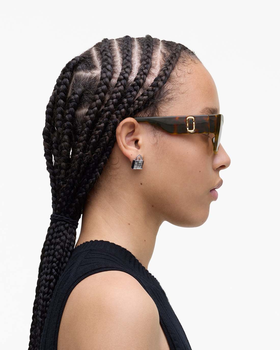 Marc Jacobs Trusted - The J Marc Square Cat Eye Sunglasses Havana