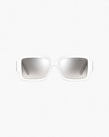 Marc Jacobs Featured - The Bold Logo Square Mirrored Sunglasses White/Grey