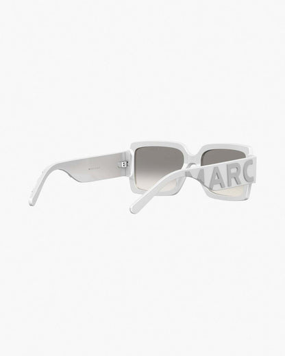Marc Jacobs Featured - The Bold Logo Square Mirrored Sunglasses White/Grey