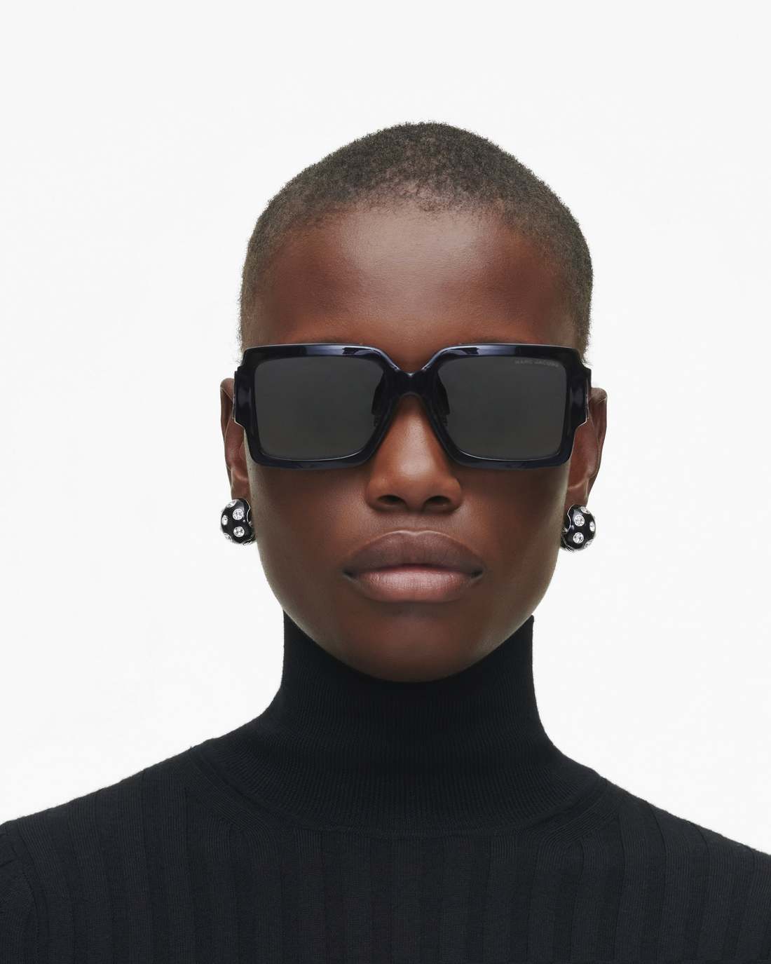 Marc Jacobs Deals - The Bold Logo Square Sunglasses Black/White