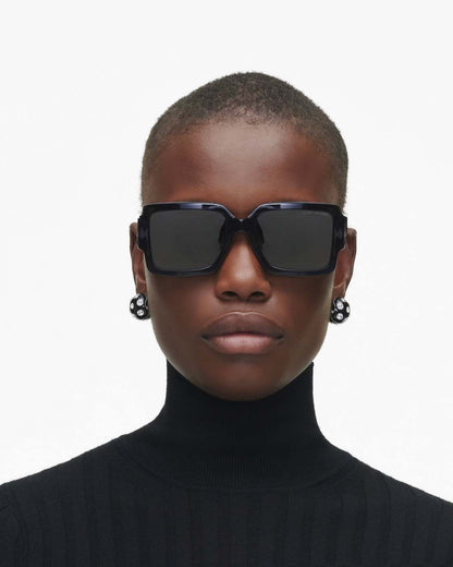 Marc Jacobs Deals - The Bold Logo Square Sunglasses Black/White