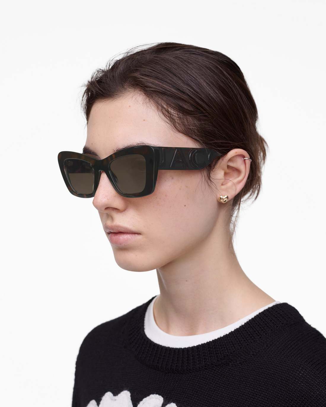 Marc Jacobs Top Pick - The Bold Logo Cat Eye Sunglasses Havana