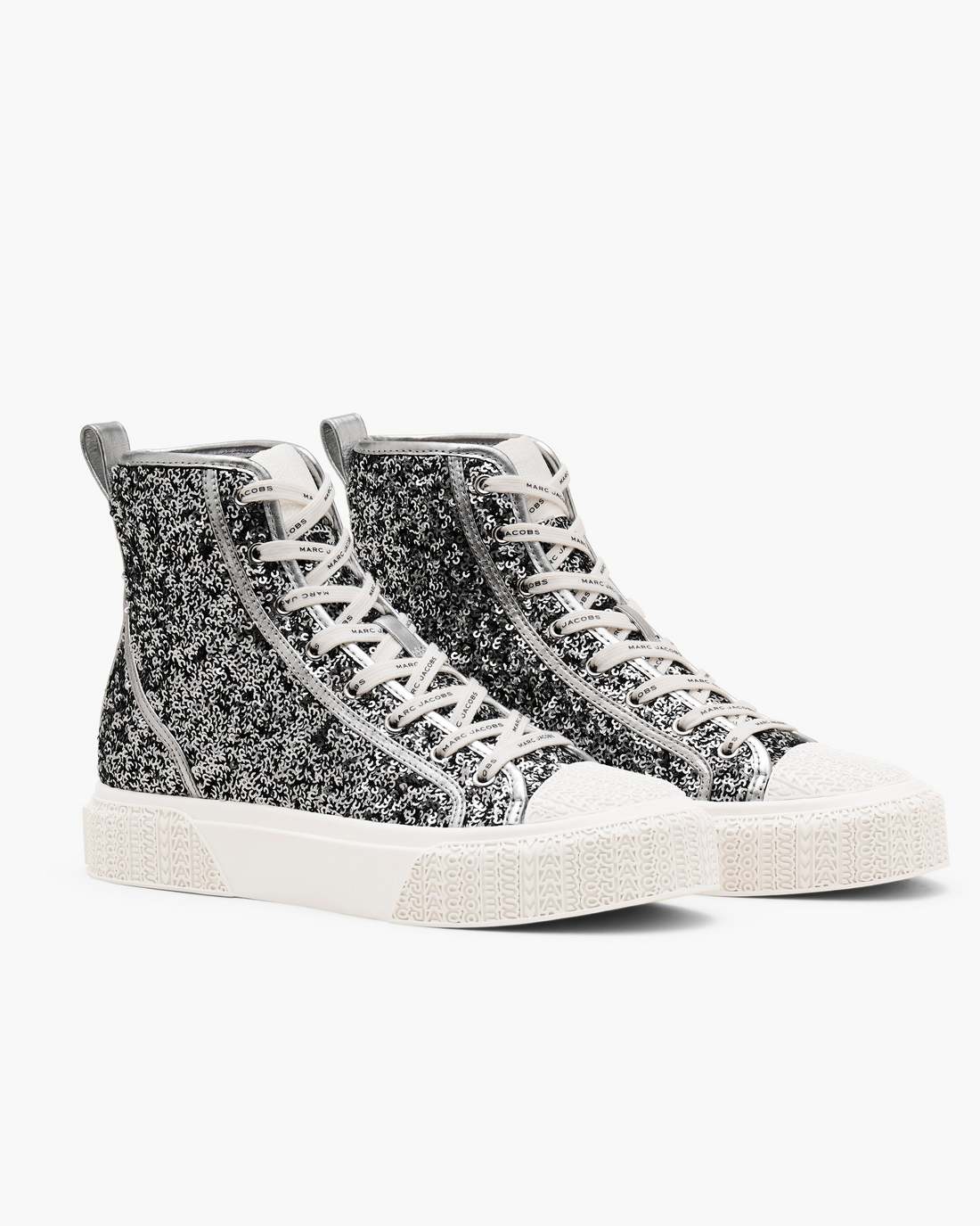 Marc Jacobs Great Value - The Sequin High Top Sneaker Silver