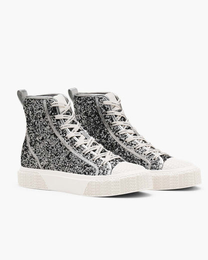 Marc Jacobs Great Value - The Sequin High Top Sneaker Silver