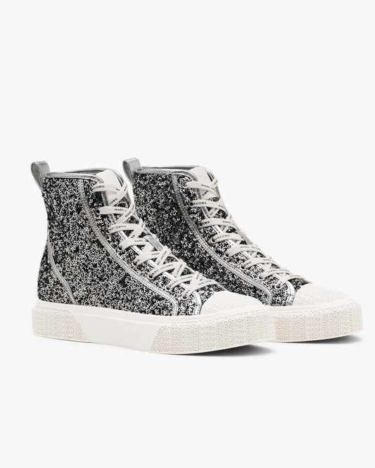 Marc Jacobs Great Value - The Sequin High Top Sneaker Silver