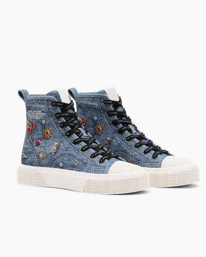 Marc Jacobs Essential - The Trinket Charm High Top Sneaker Medium Wash Multi