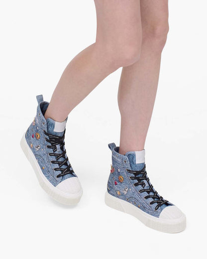 Marc Jacobs Essential - The Trinket Charm High Top Sneaker Medium Wash Multi