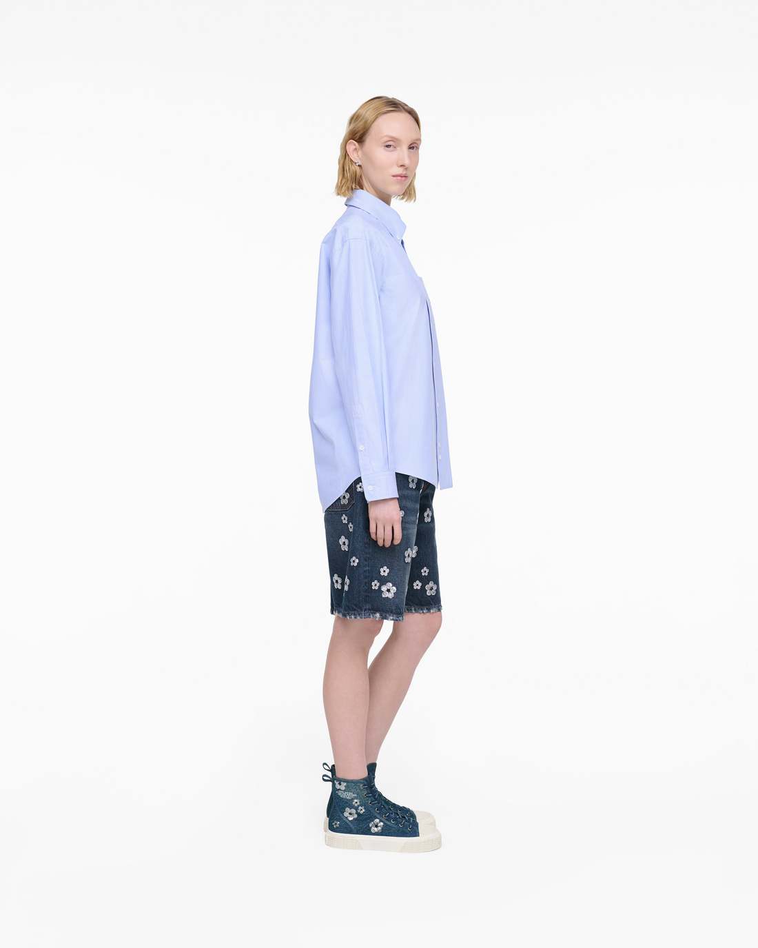 Marc Jacobs Premium - The Sequin Daisy Denim High Top Sneaker Vintage Indigo