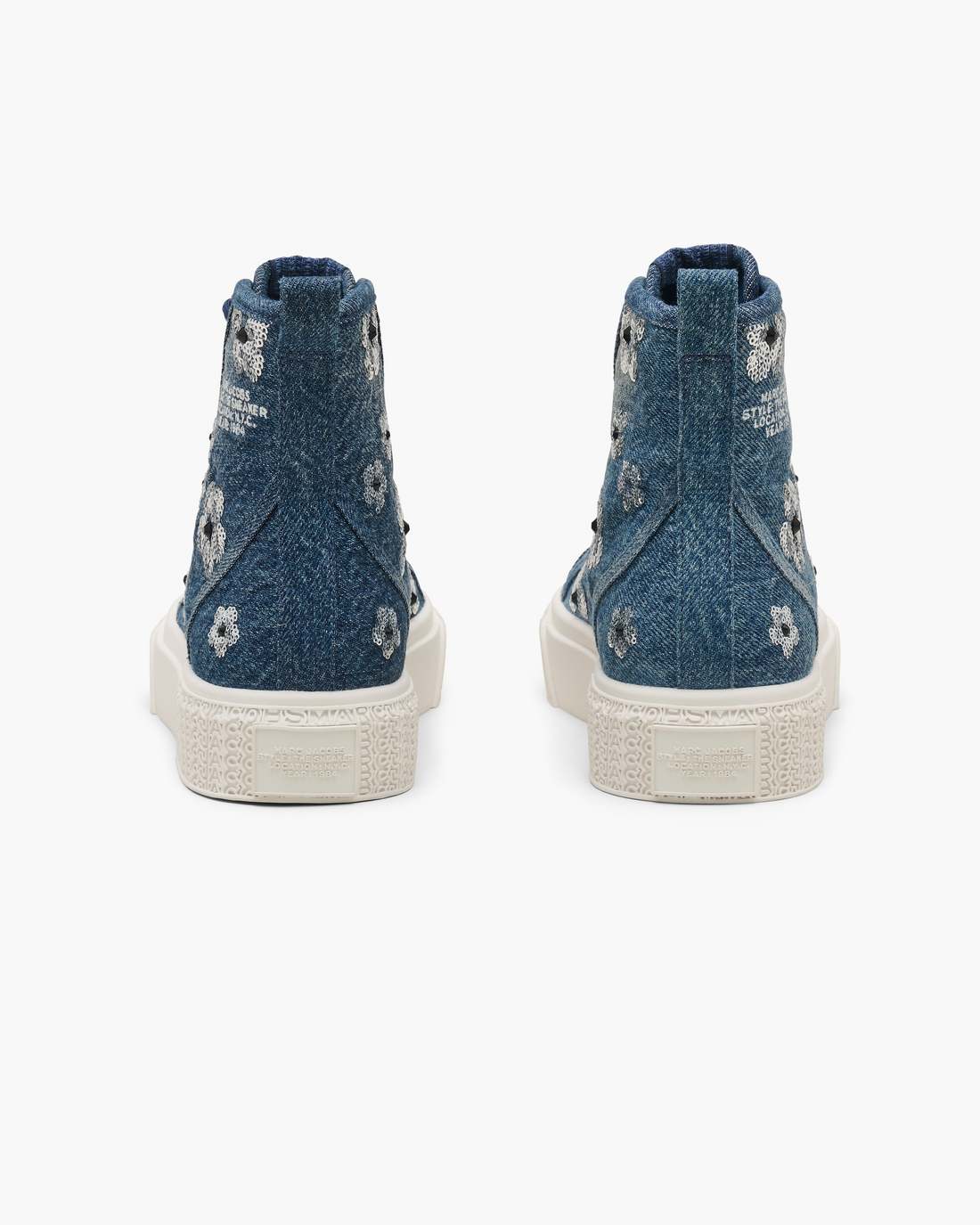 Marc Jacobs Premium - The Sequin Daisy Denim High Top Sneaker Vintage Indigo