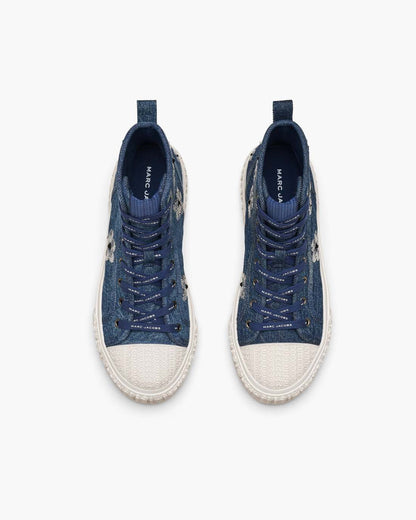 Marc Jacobs Premium - The Sequin Daisy Denim High Top Sneaker Vintage Indigo
