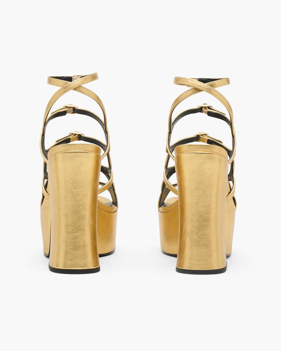 Marc Jacobs Special Offer - The Metallic Leather Kiki Platform Sandal Gold