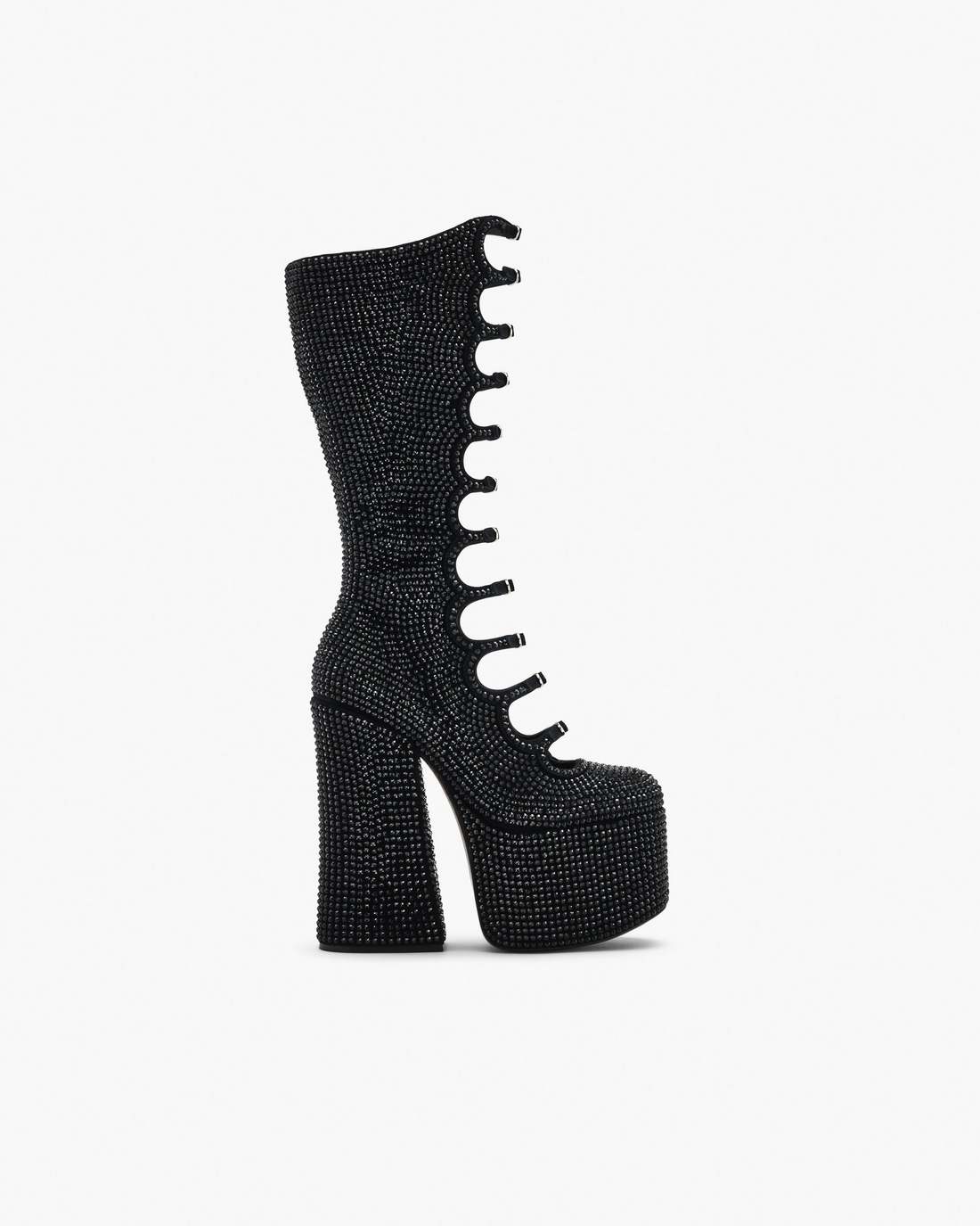 Marc Jacobs Best Price - The Rhinestone Kiki Knee-High Boot Black/Black