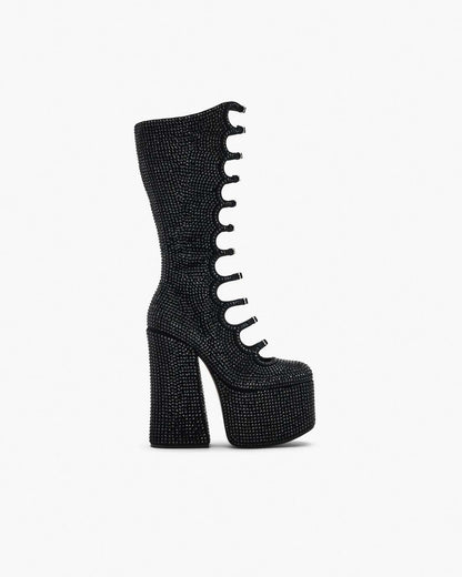 Marc Jacobs Best Price - The Rhinestone Kiki Knee-High Boot Black/Black