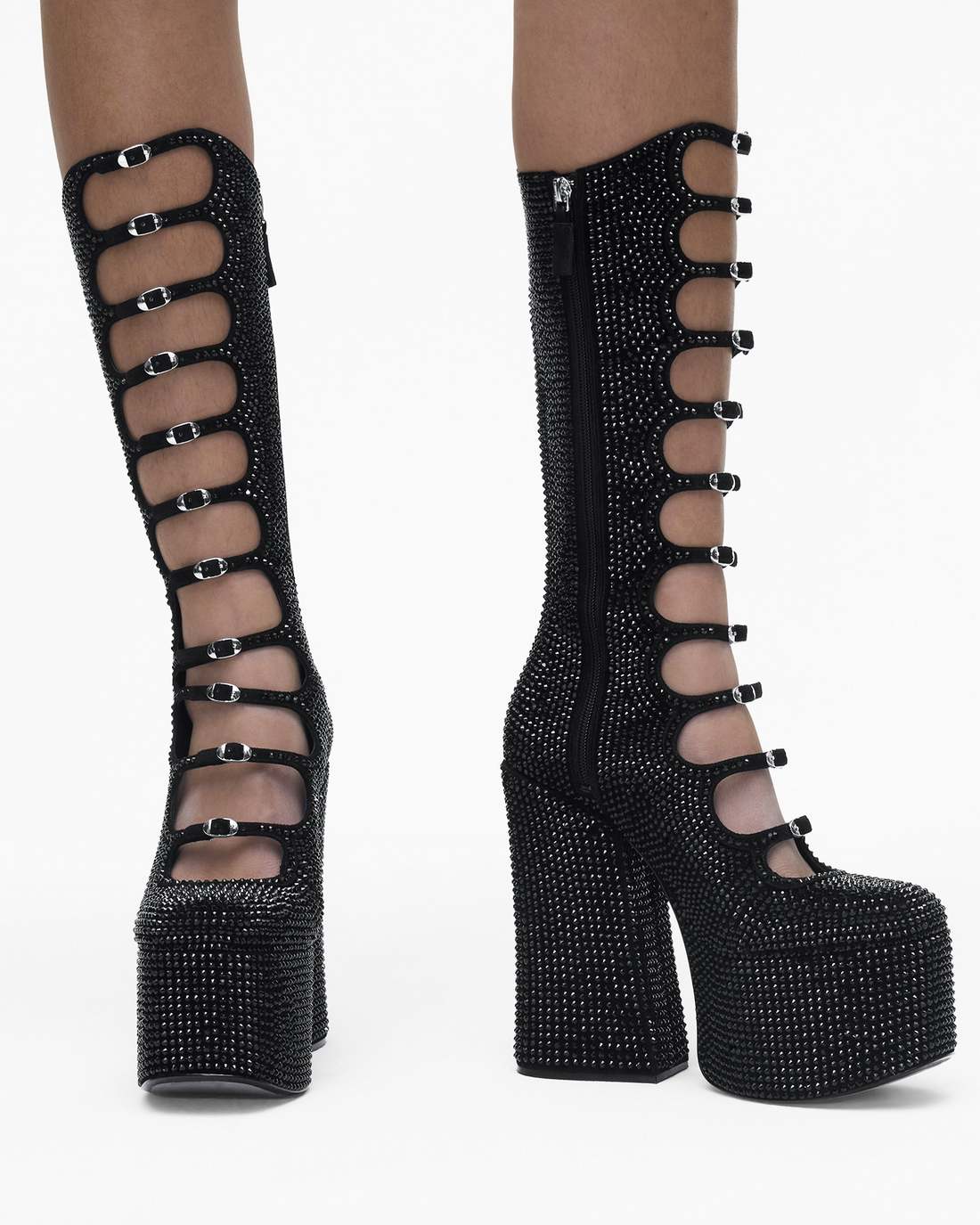 Marc Jacobs Best Price - The Rhinestone Kiki Knee-High Boot Black/Black