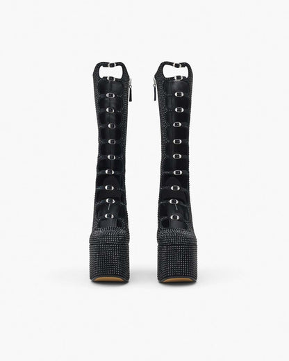 Marc Jacobs Best Price - The Rhinestone Kiki Knee-High Boot Black/Black