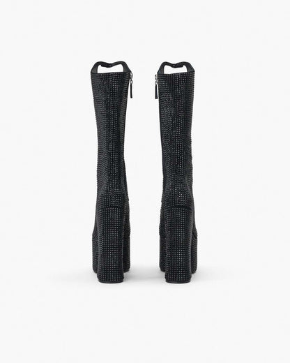 Marc Jacobs Best Price - The Rhinestone Kiki Knee-High Boot Black/Black