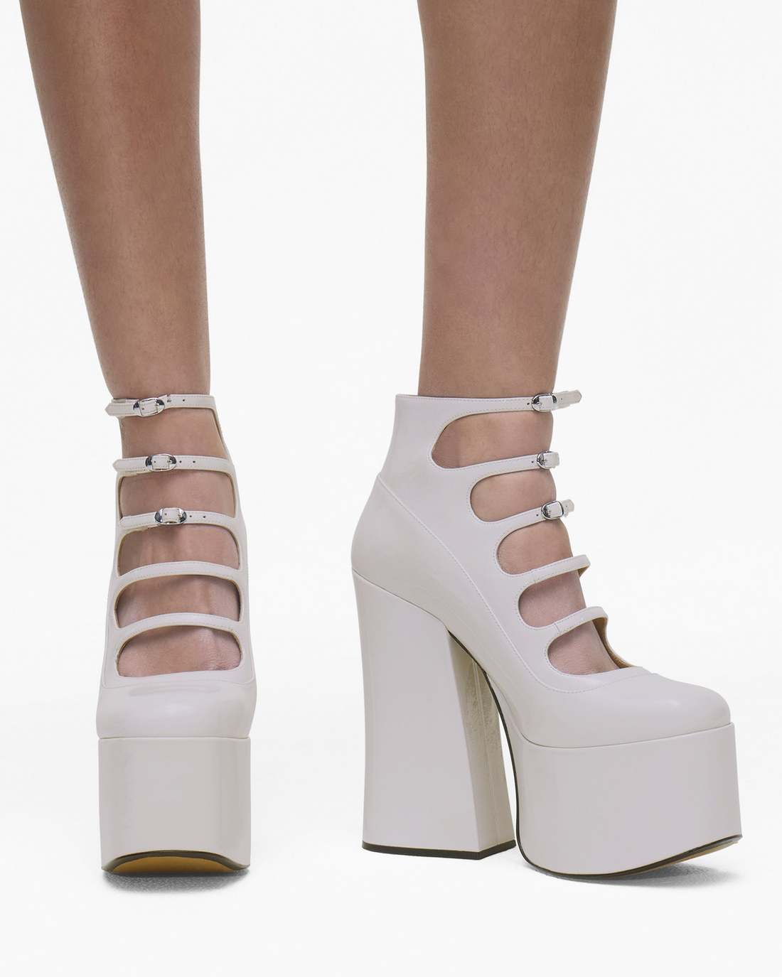 Marc Jacobs Quality - The Patent Leather Kiki Ankle Boot White