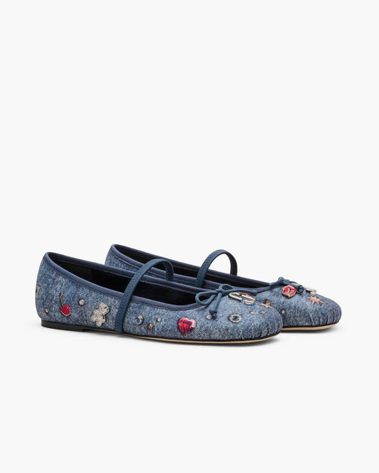Marc Jacobs Sale - The Trinket Charm Sabrina Ballerina Medium Wash Multi