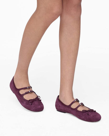 Marc Jacobs Popular - The Suede Kiki Ballerina Dark Plum