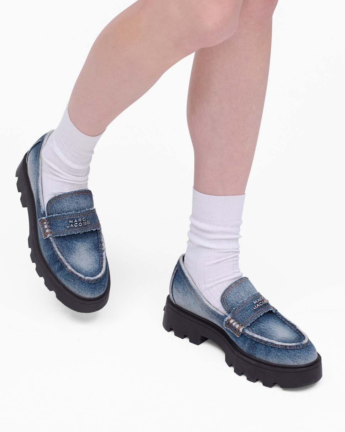 Marc Jacobs Everyday - The Faded Denim Frankie Loafer Faded Vintage Indigo