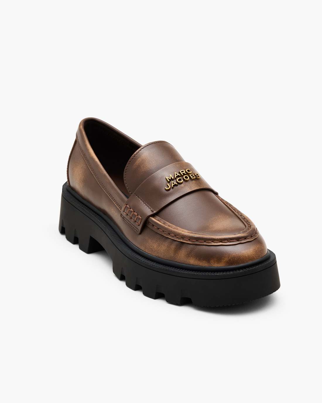 Marc Jacobs Smart Buy - The Distressed Leather Frankie Loafer Ebony
