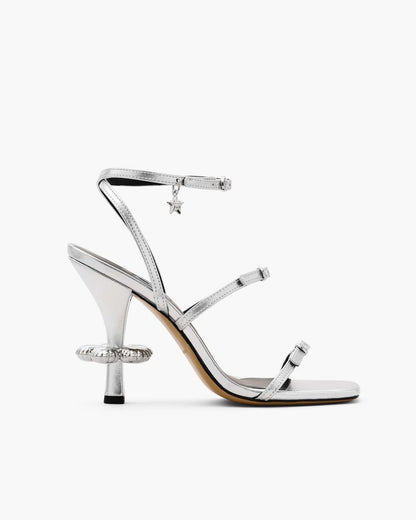 Marc Jacobs Best Price - The Metallic Leather Daisy Heel Silver