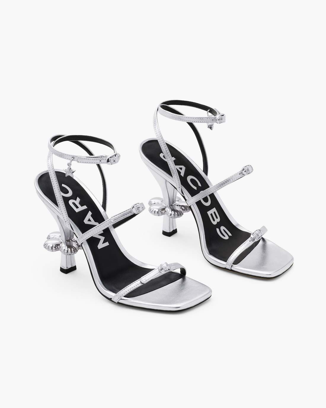 Marc Jacobs Best Price - The Metallic Leather Daisy Heel Silver