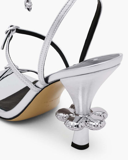 Marc Jacobs Best Price - The Metallic Leather Daisy Heel Silver