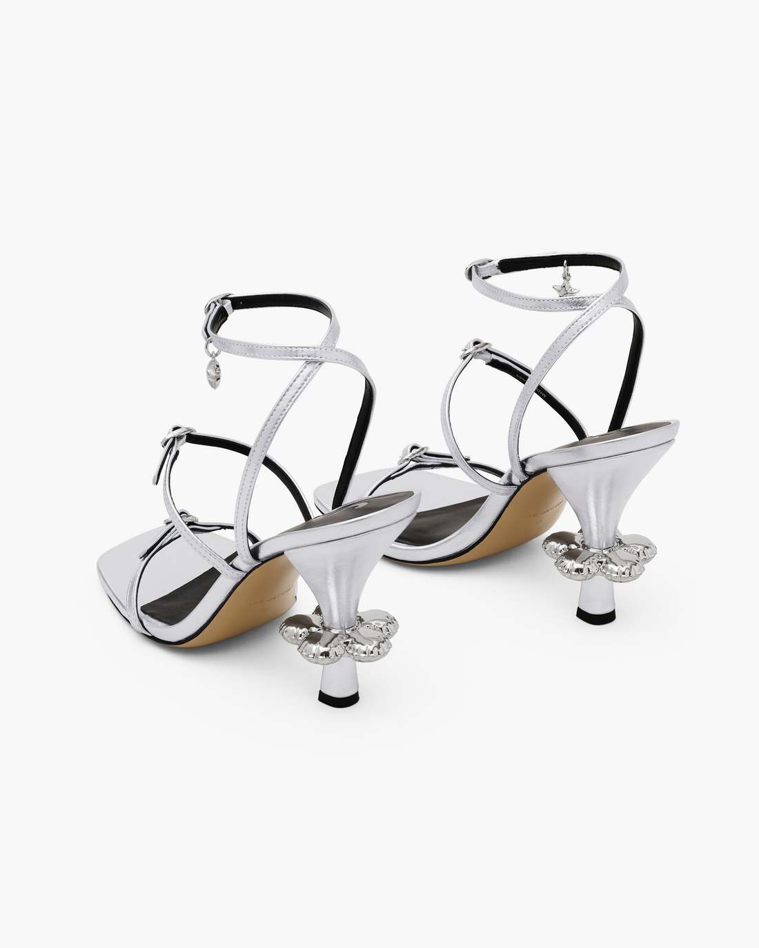Marc Jacobs Best Price - The Metallic Leather Daisy Heel Silver
