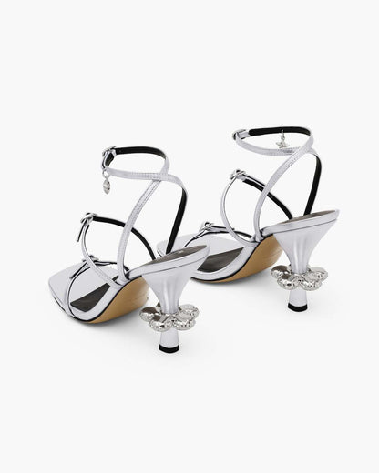 Marc Jacobs Best Price - The Metallic Leather Daisy Heel Silver