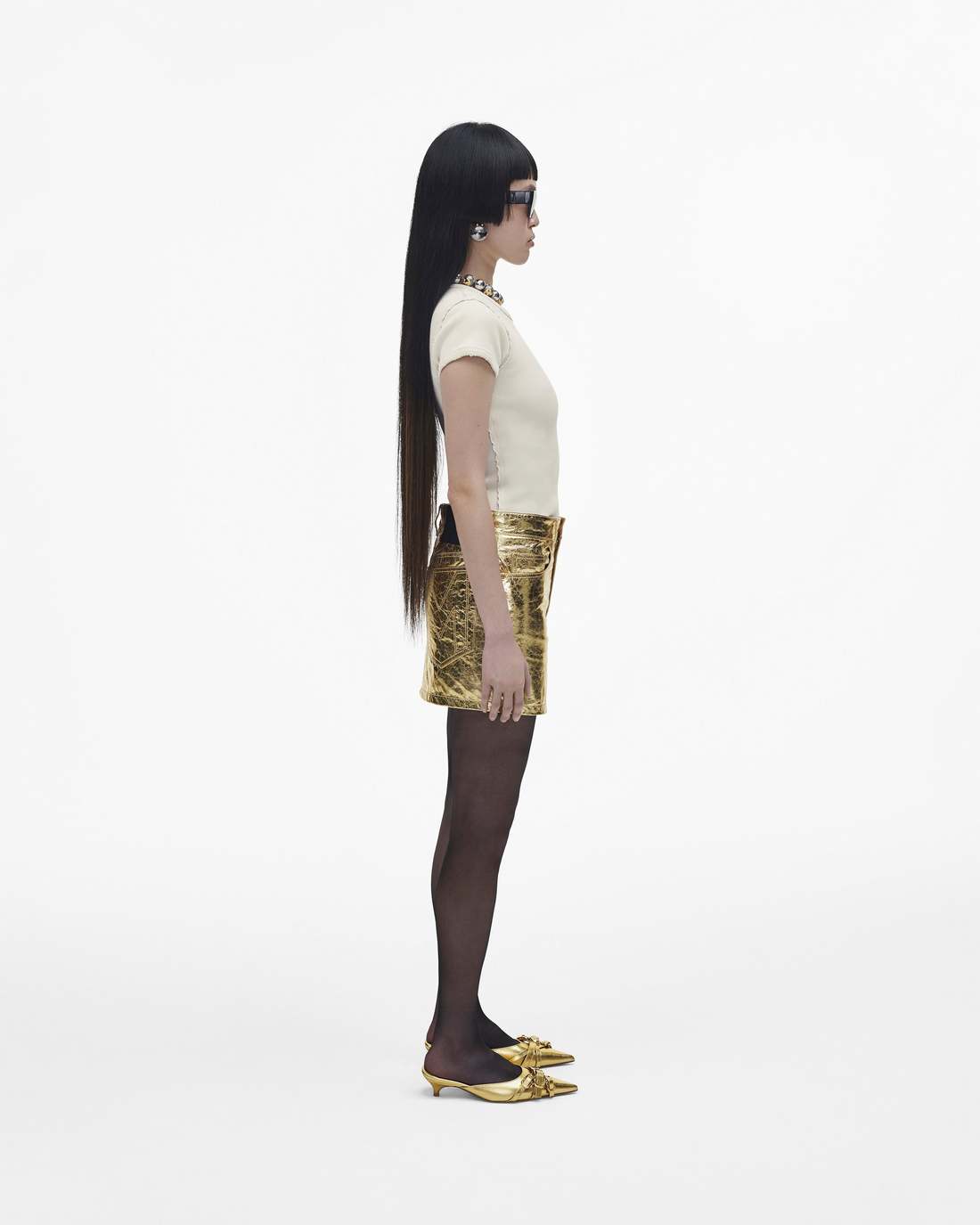 Marc Jacobs Trusted - The Emma Kitten Heel Shiny Gold