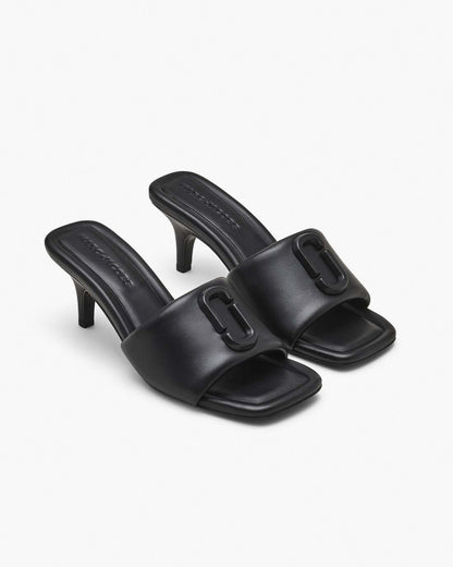 Marc Jacobs Trusted - The Leather J Marc Heeled Sandal Black