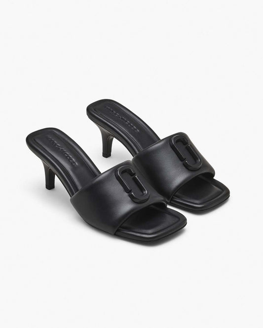 Marc Jacobs Trusted - The Leather J Marc Heeled Sandal Black