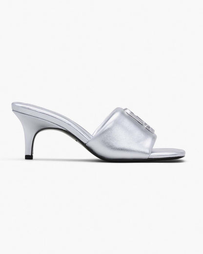 Marc Jacobs Trusted - The Metallic J Marc Heeled Sandal Silver
