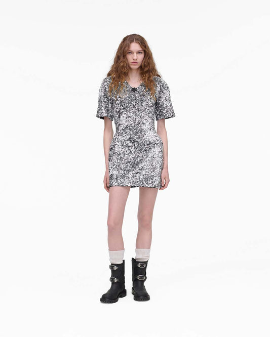 Marc Jacobs Latest - Sequin V-Neck Knit Dress Silver