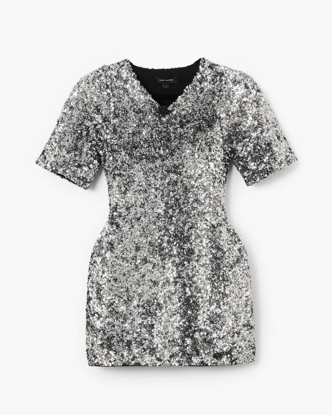 Marc Jacobs Latest - Sequin V-Neck Knit Dress Silver